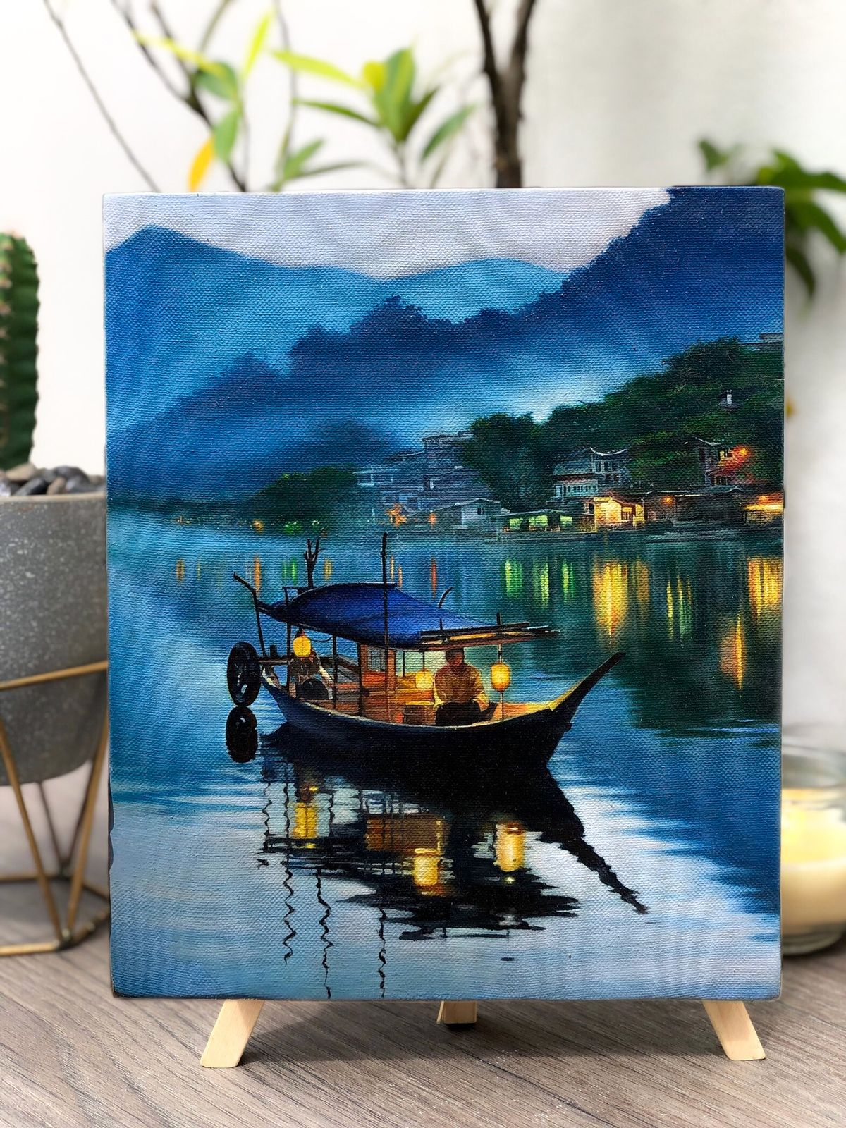 Colorful painting created with different painting techniques