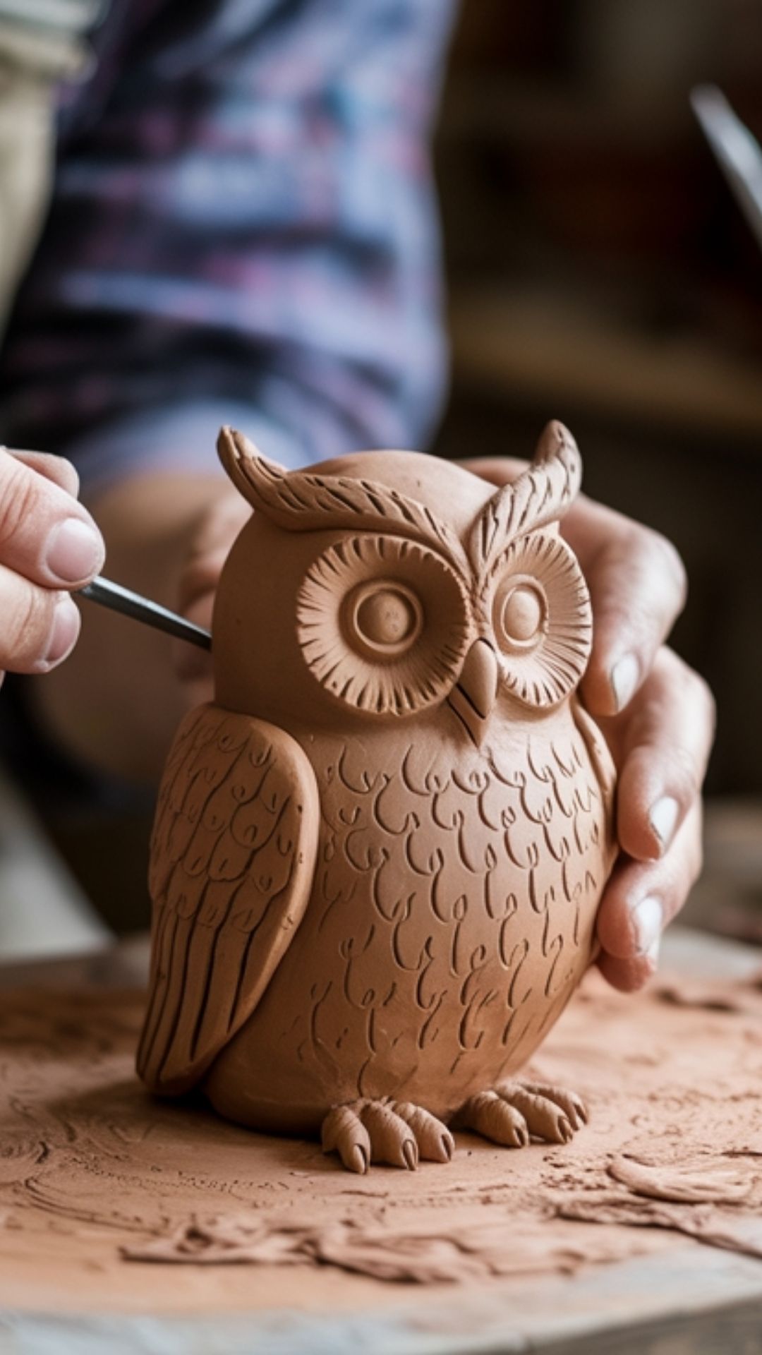 Carved sculpture showcasing traditional craftsmanship