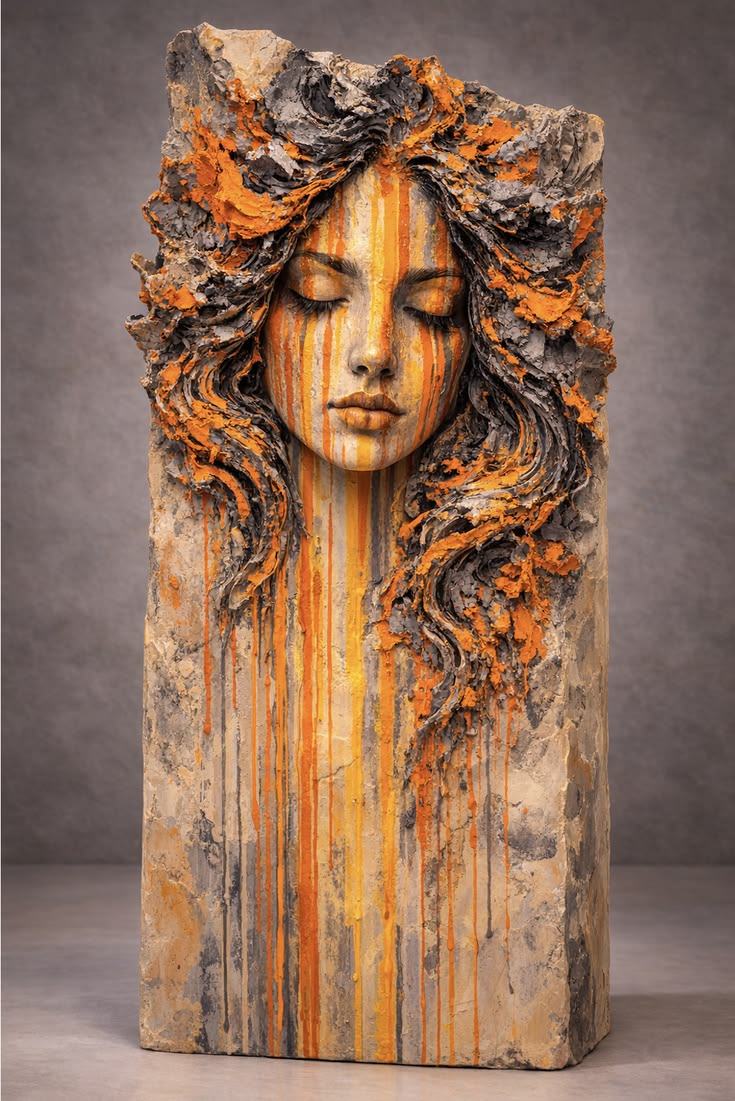 Creative mixed-media sculpture made from different materials